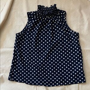 Elegant Navy Polka Dot Blouse